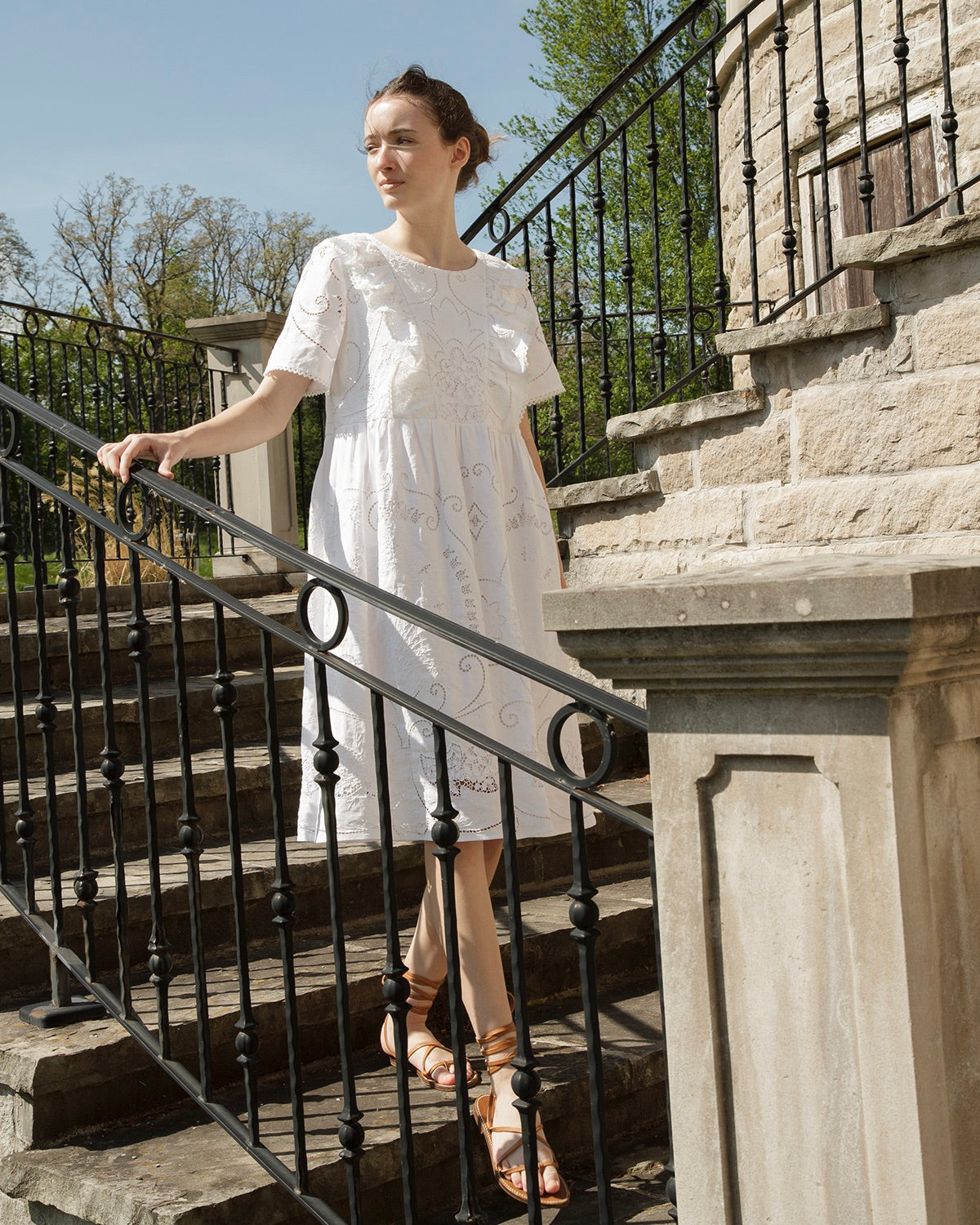 Marguerite Embroidered Linen Dress