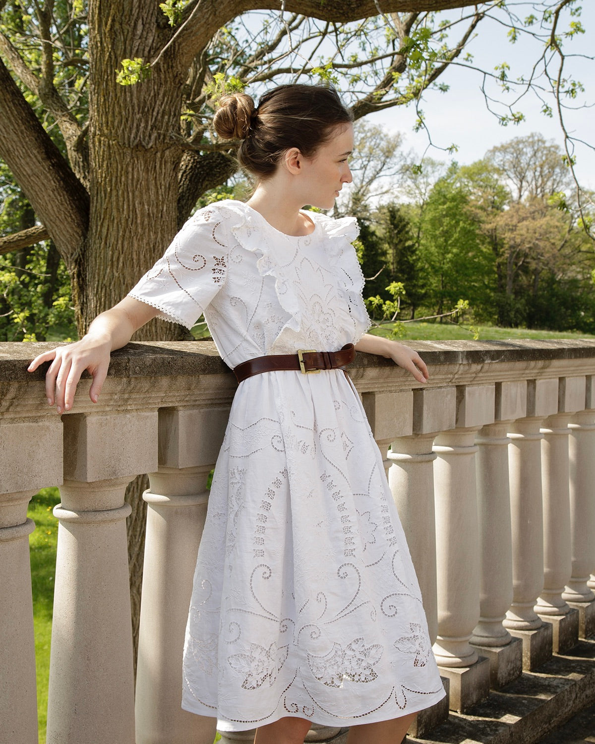 Marguerite Embroidered Linen Dress