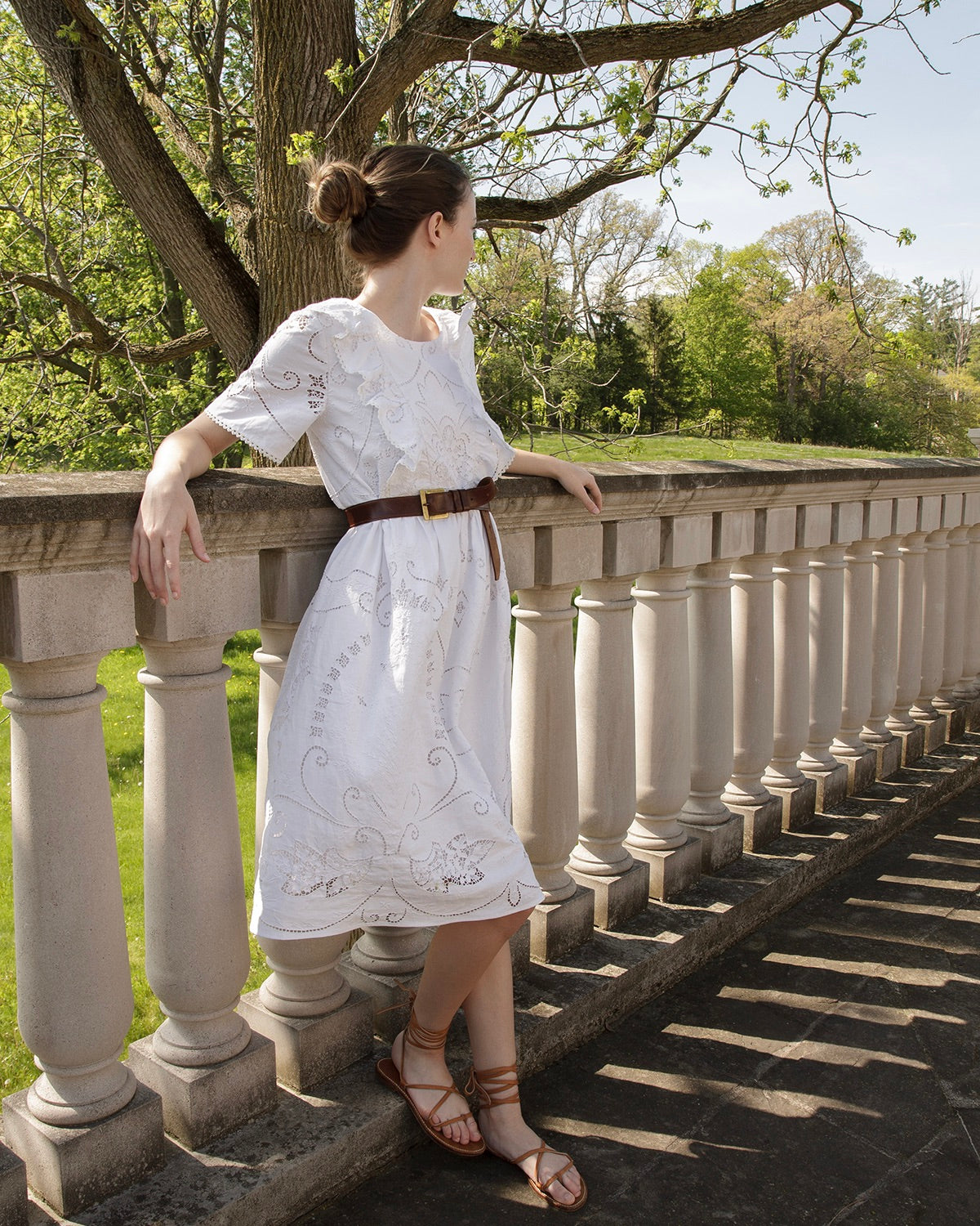 Marguerite Embroidered Linen Dress