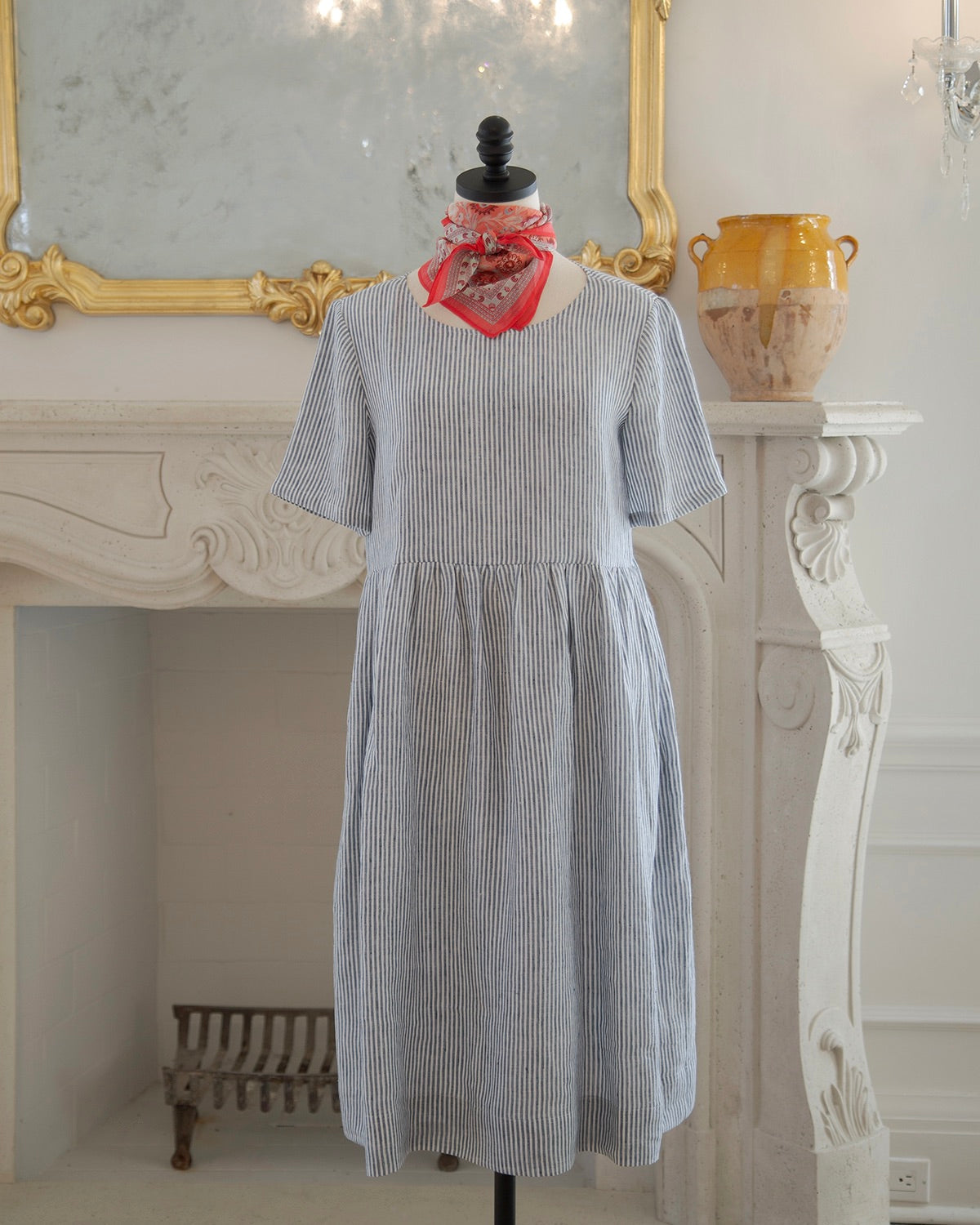 Sailing Stripe Linen Dress