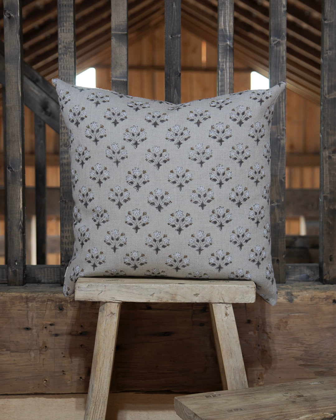Petites Fleurs Block Print Pillow