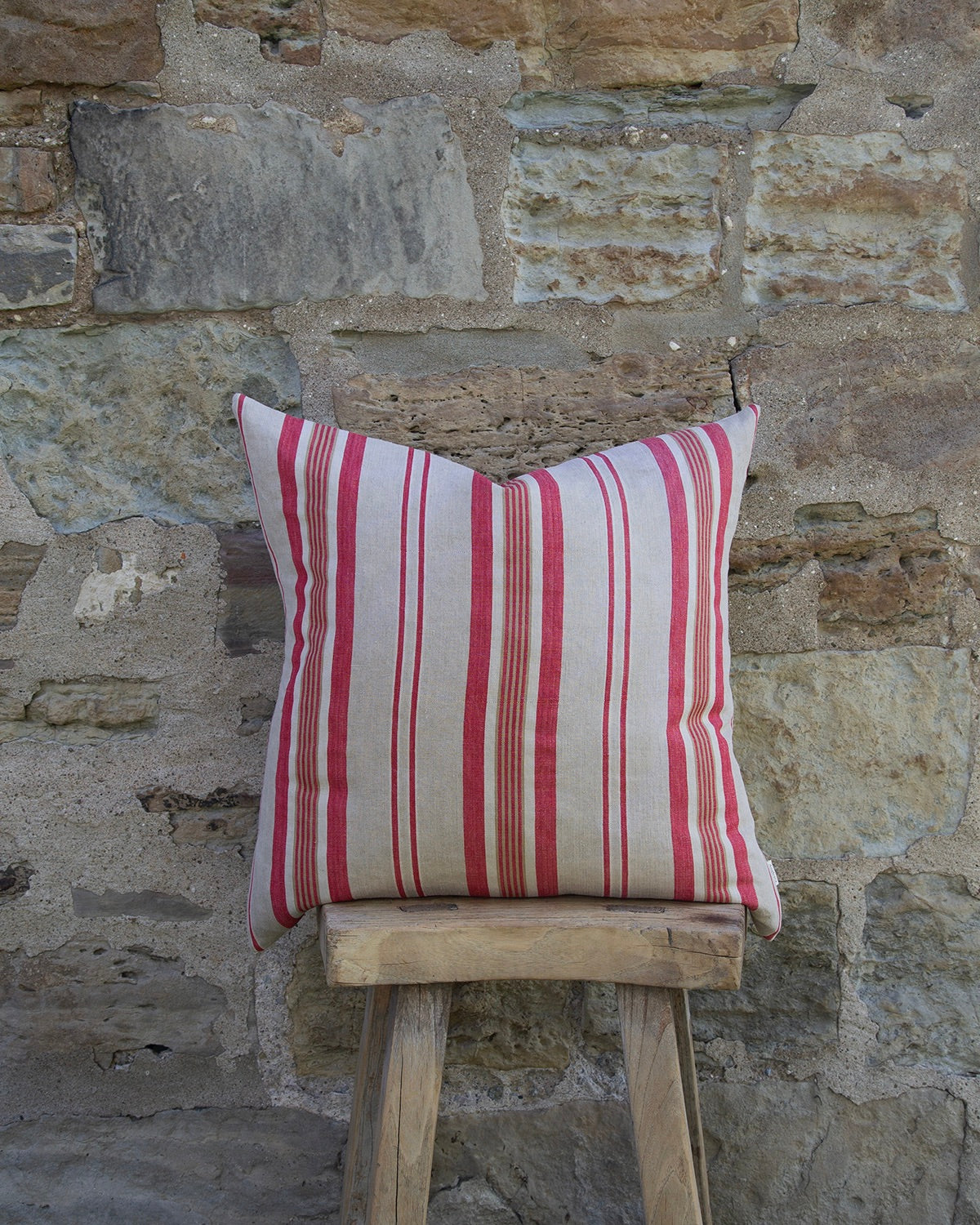 Pillow made from Antique French Fabric