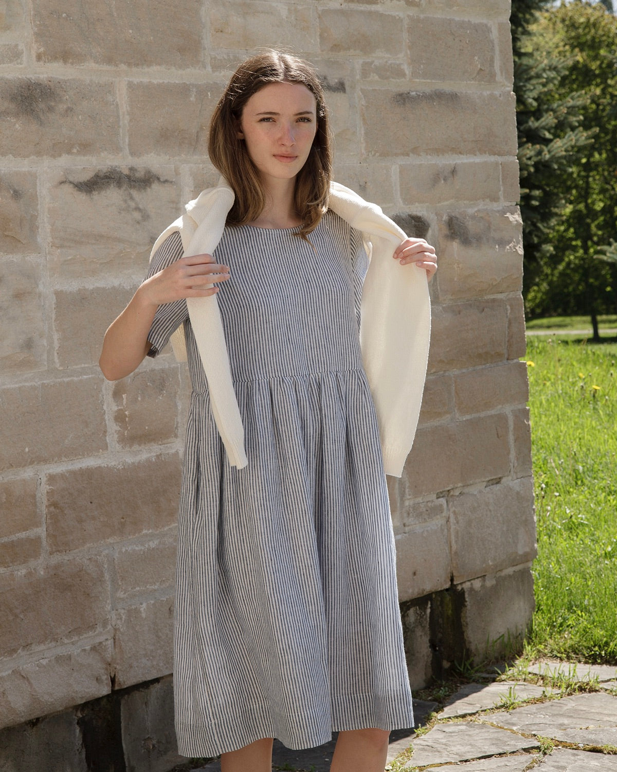Sailing Stripe Linen Dress