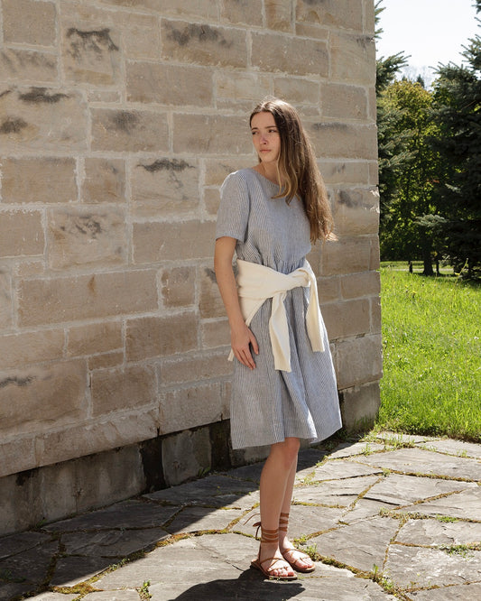 Sailing Stripe Linen Dress
