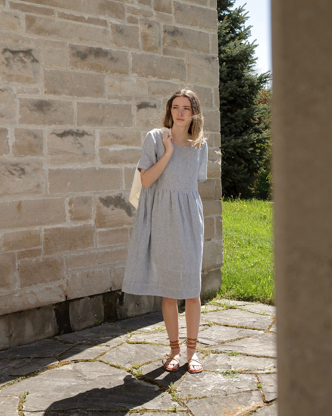 Sailing Stripe Linen Dress