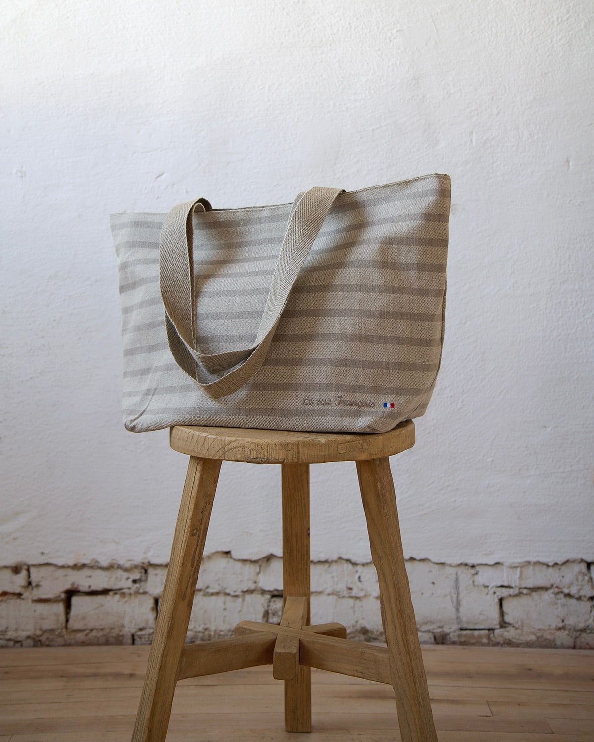Breton Stripe French Linen Bag