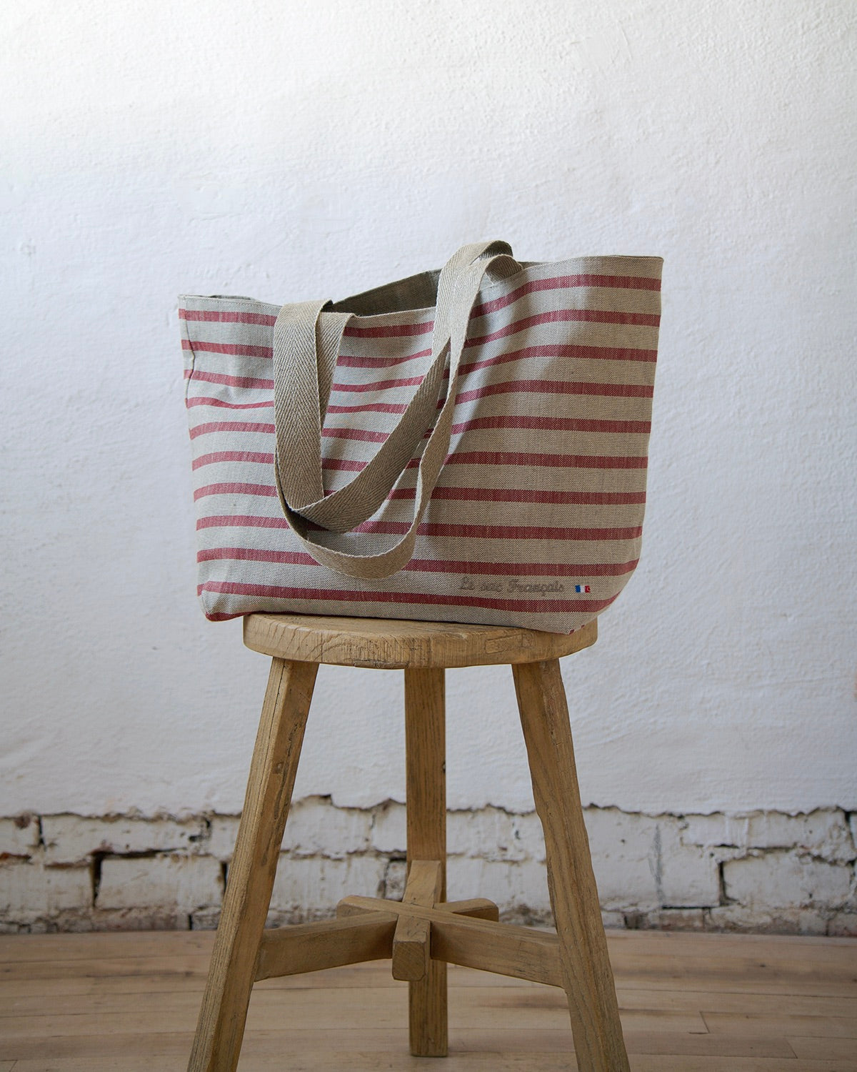 Breton Stripe French Linen Bag
