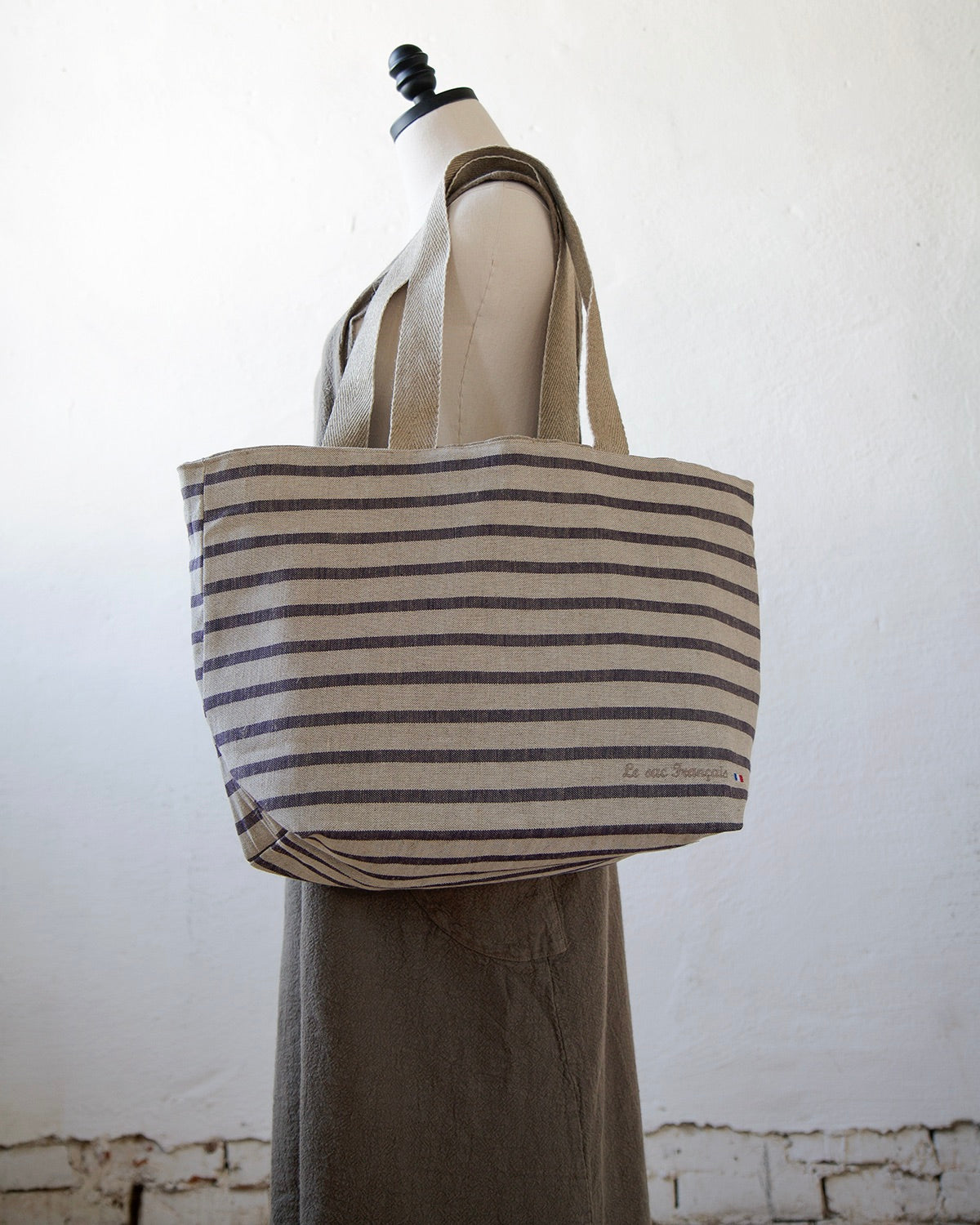 Breton Stripe French Linen Bag